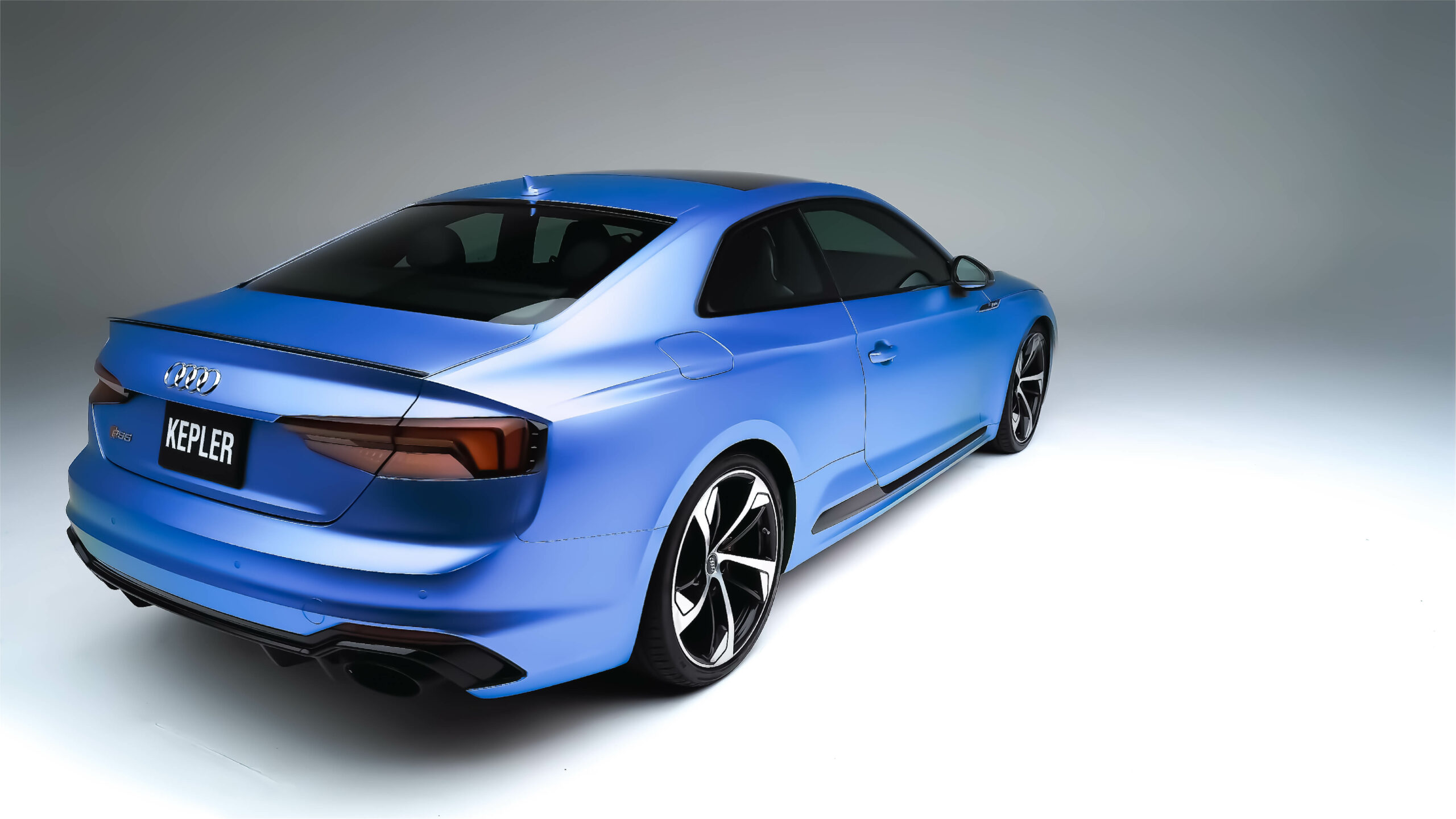 Stratum 50% ceramic window tint on a blue Audi coupe