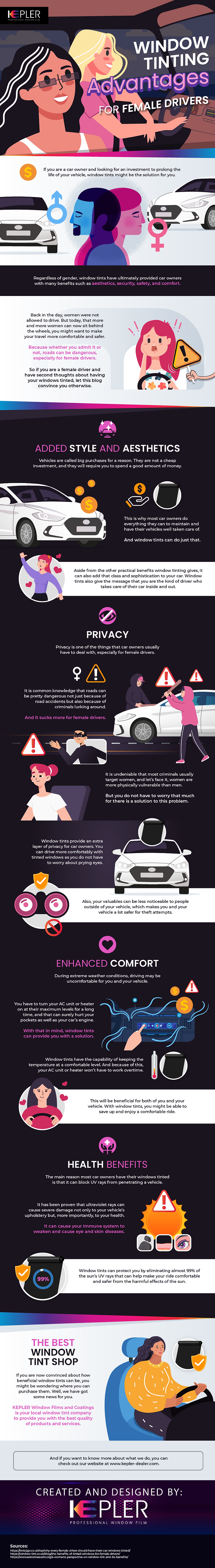 Window Tinting Advantages For Female Drivers - Infographic